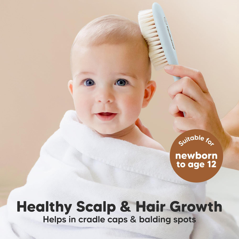 KeaBabies wooden brush for wet and dry hair gentle cleansing and detangling