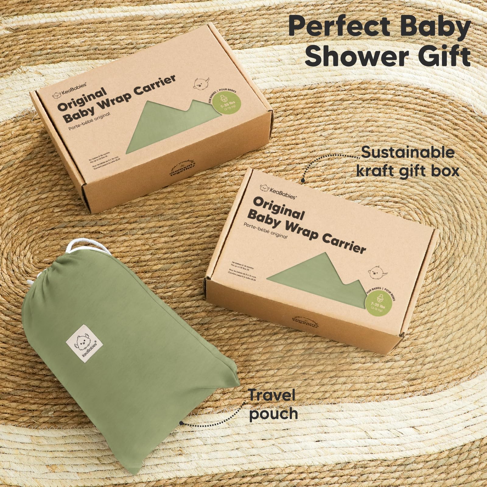 KeaBabies wrap creates a calming, womb-like environment for soothing baby.