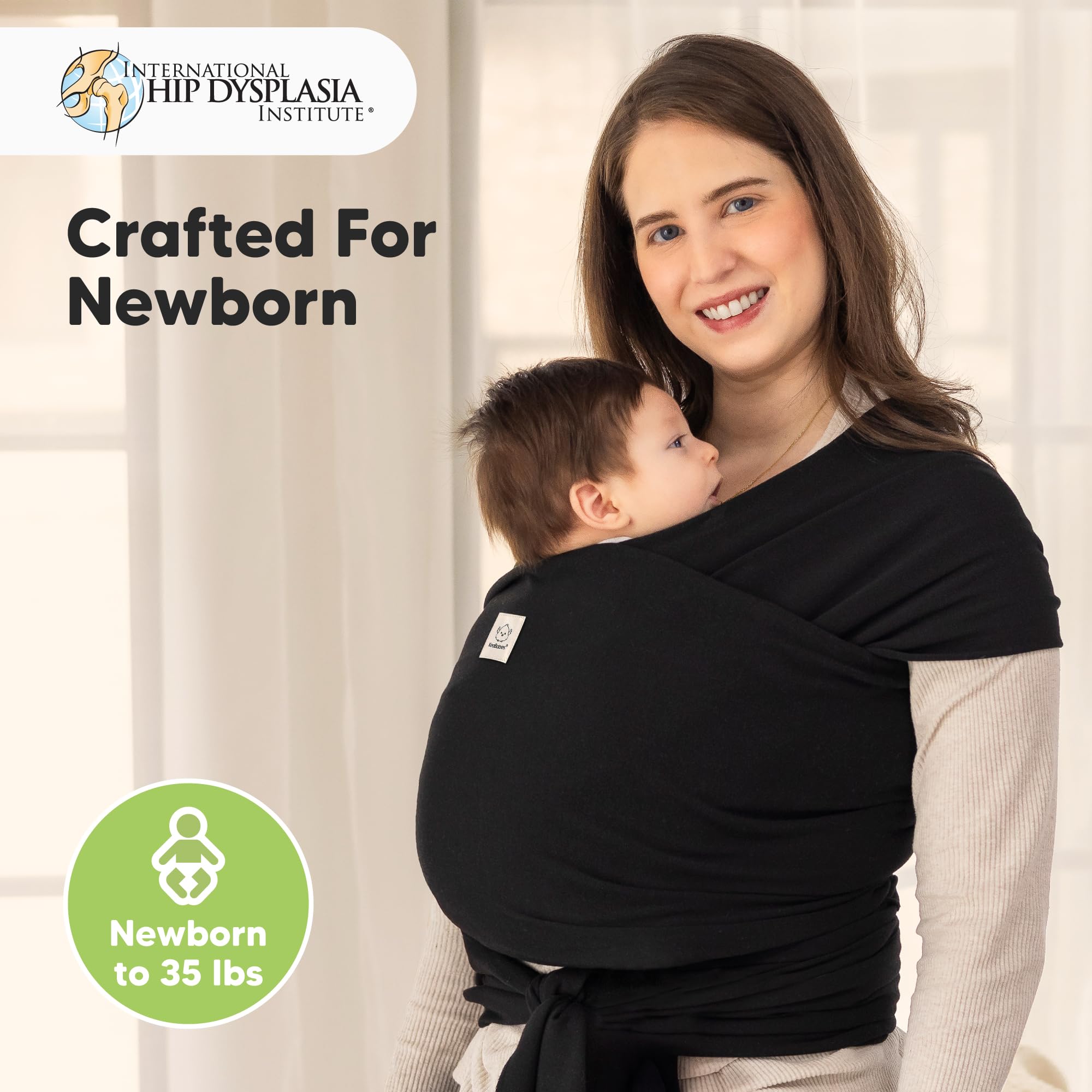 KeaBabies wrap ergonomic support for balanced baby weight