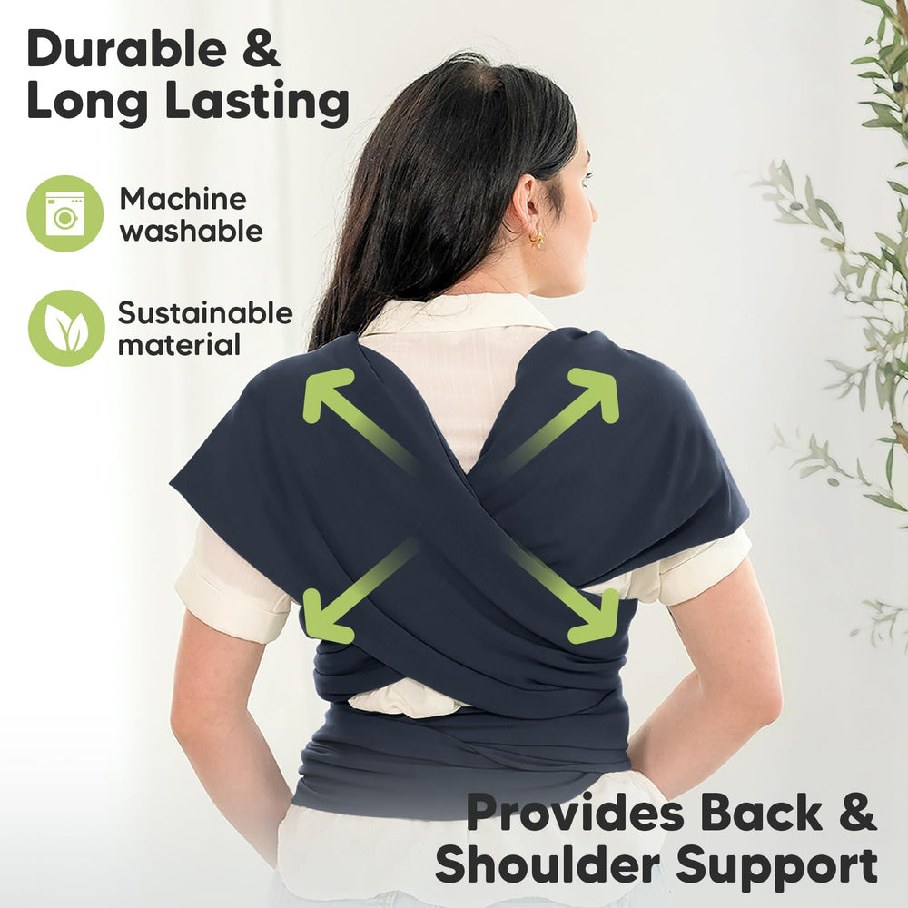 KeaBabies Midnight wrap uses soft breathable fabric for comfortable all-day wear.