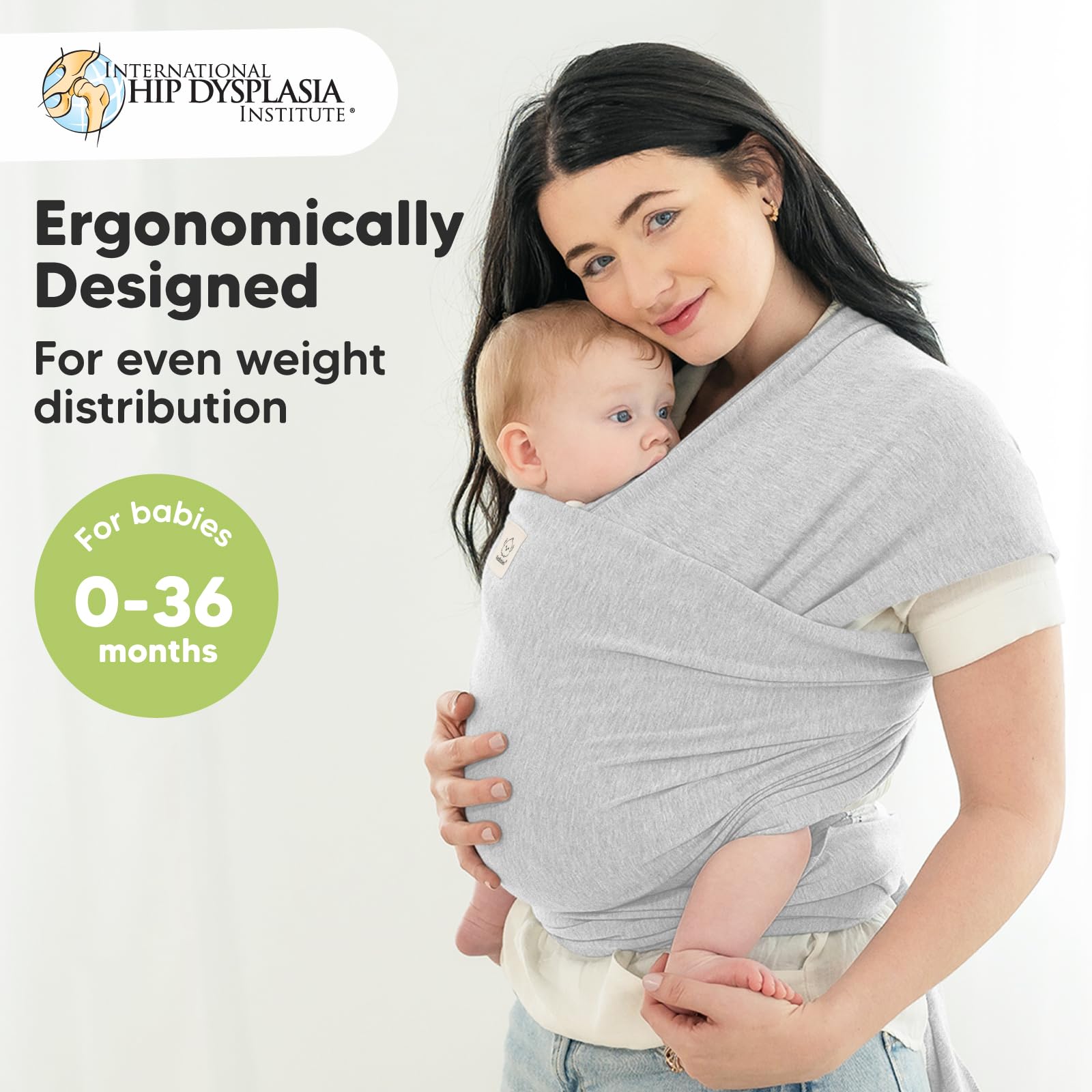 KeaBabies wrap worn for close proximity bonding and hands-free parenting.