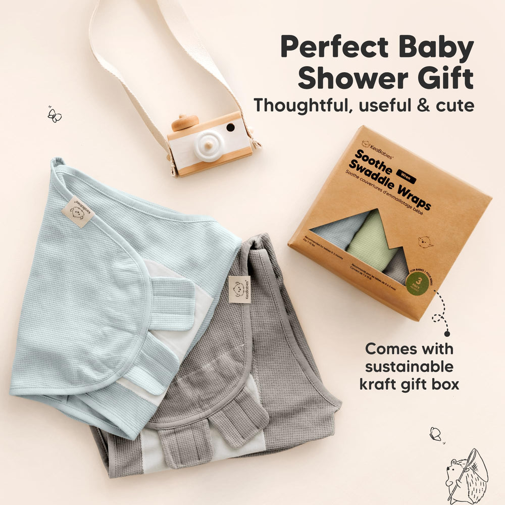 KeaBabies Wren Swaddle secure fit for active sleepers.