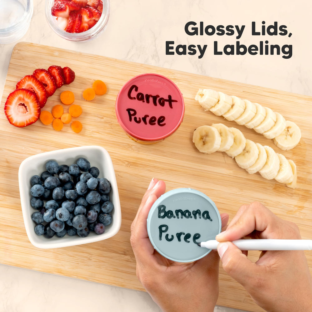 KeaBabies writable lids help you label meals