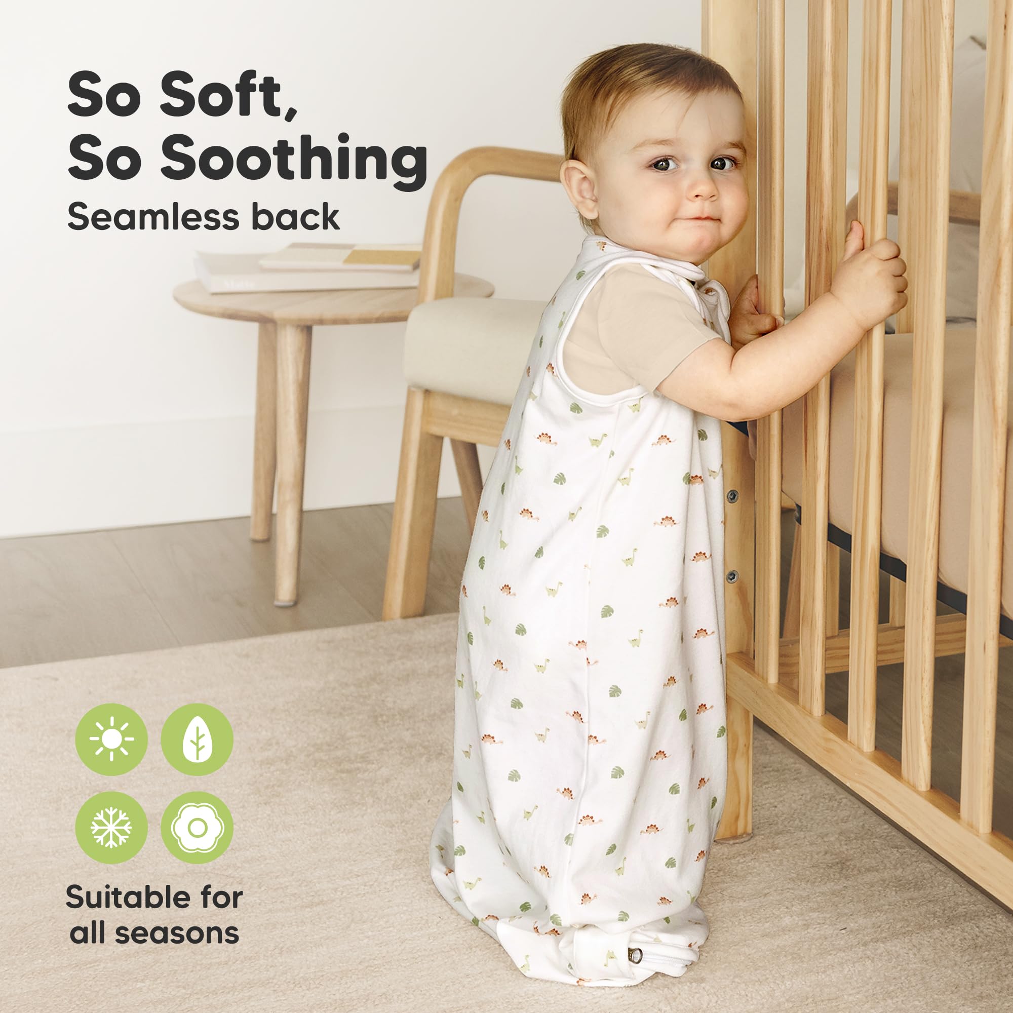 KeaBabies zero-point-five-tog sleep sack lightweight and breathable.