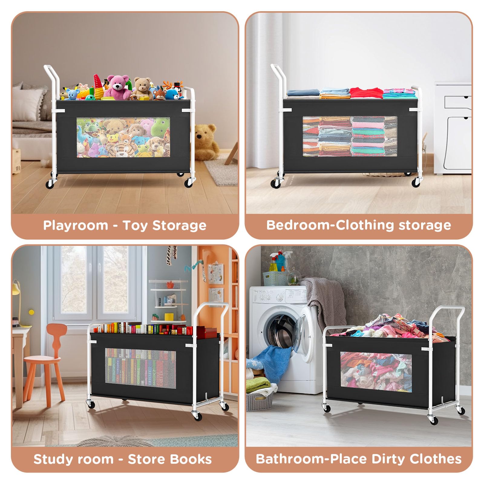 Keegh black toy box complements modern home décor.