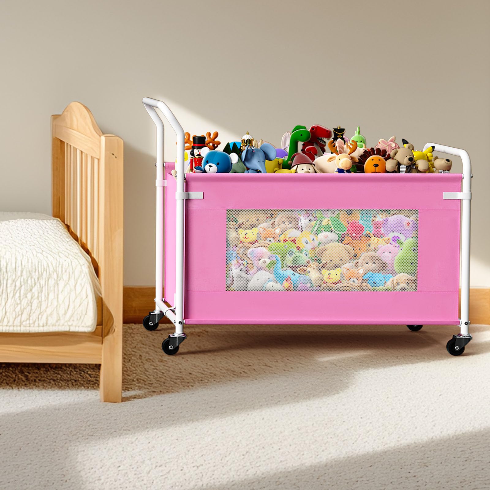 KEEGH multi-use storage holds toys, clothes, blankets, and books.