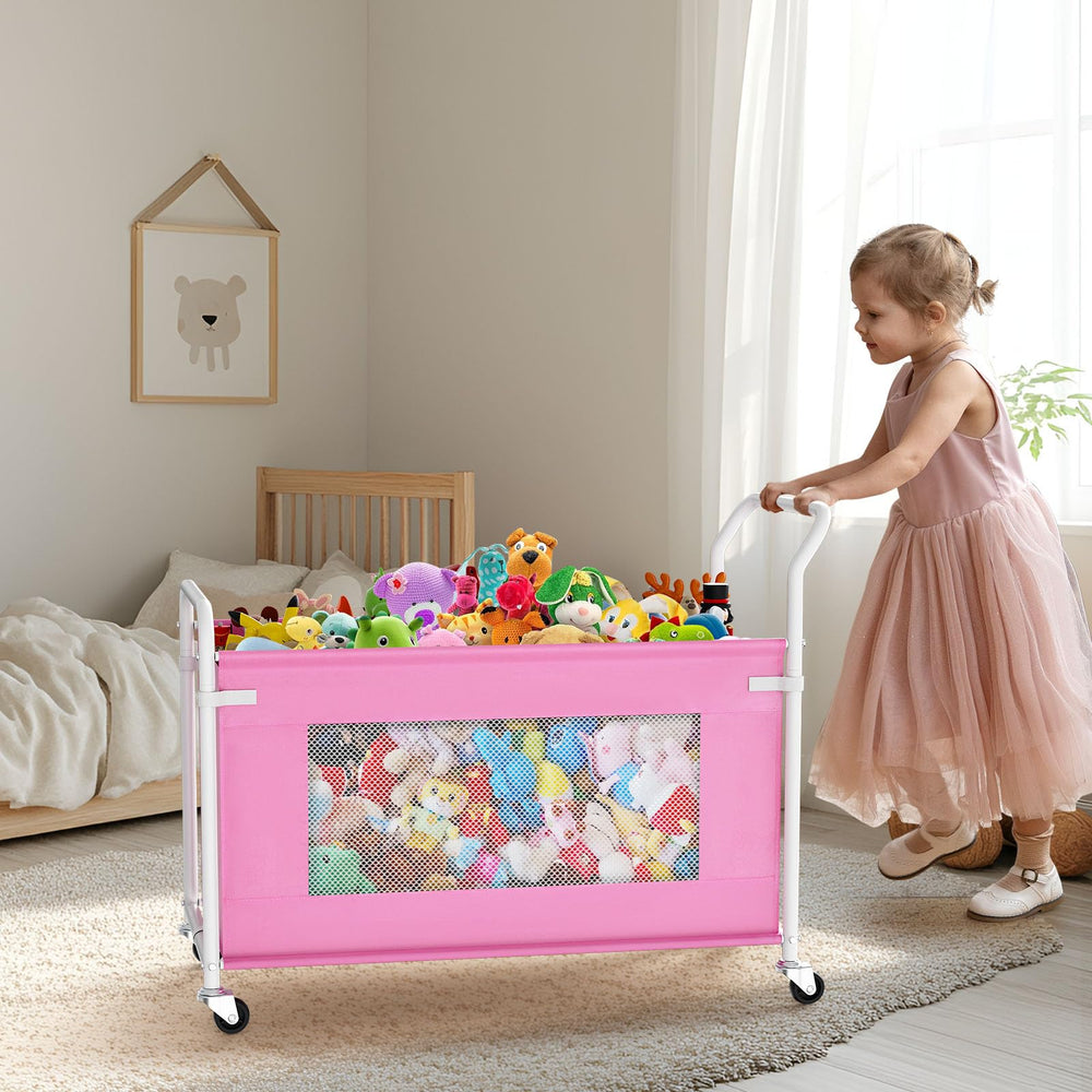 KEEGH heavy-duty toy box with iron frame for sturdy storage.