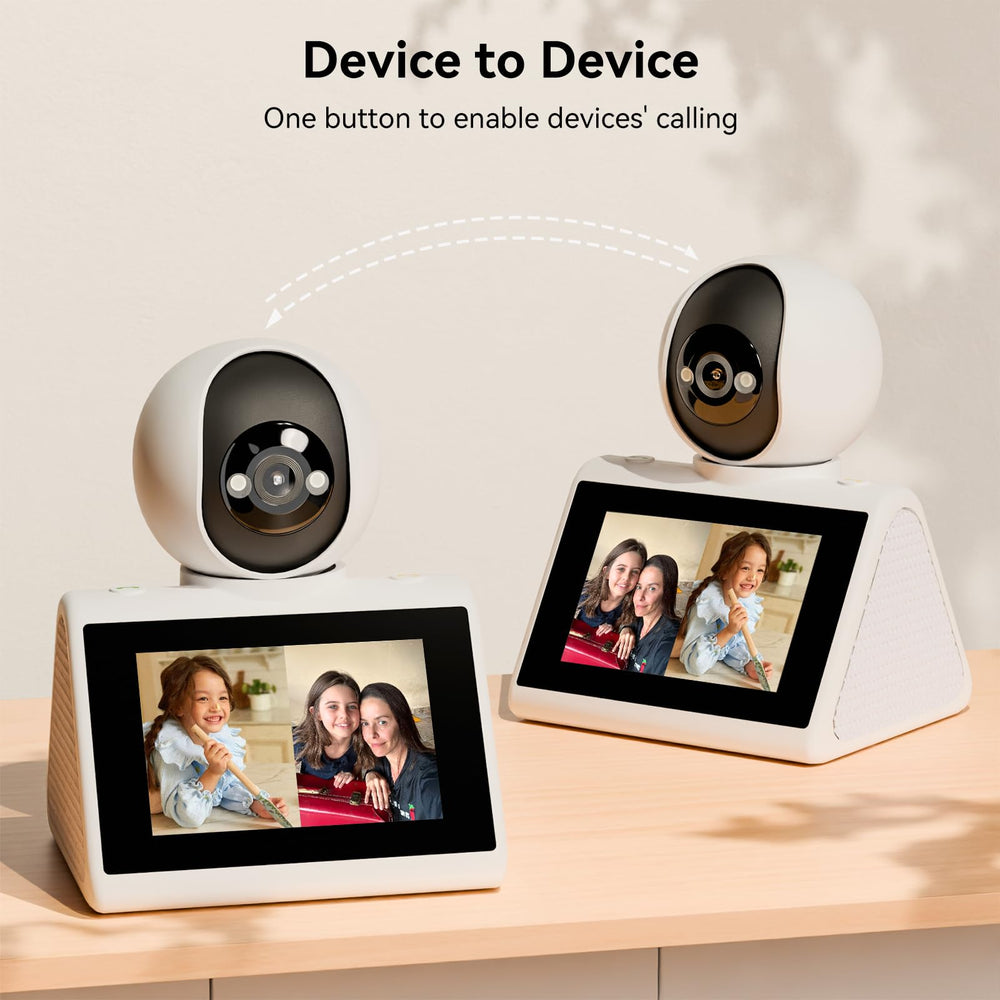 KEENLUK device-to-device calling lets you check in from another room.
