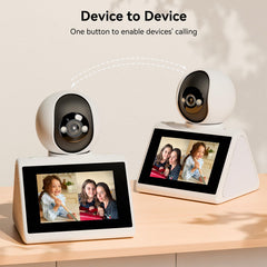 KEENLUK device-to-device calling lets you check in from another room.