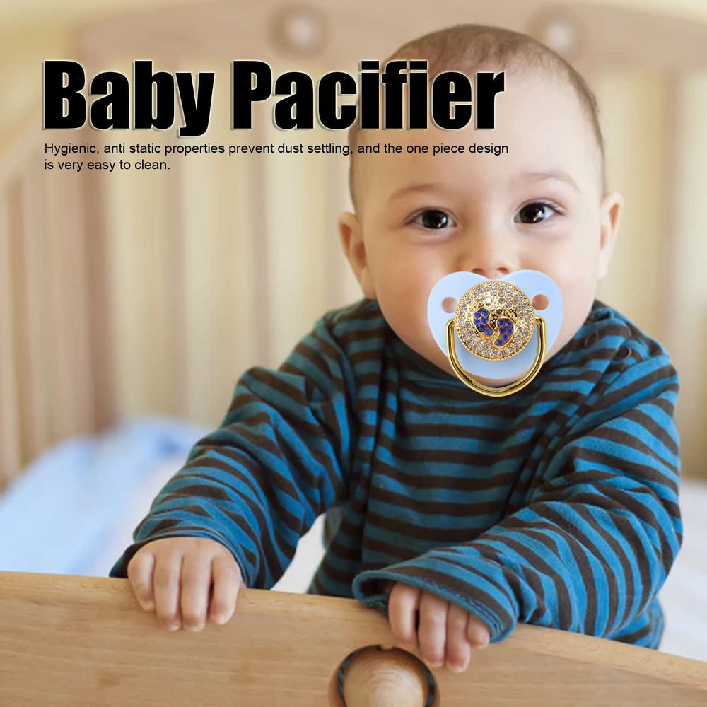 Keenso blue silicone pacifier close-up shows smooth skin-like texture.
