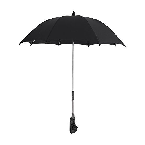 Keenso Beach Umbrella with UV-blocking fabric protecting your child on sunny days.