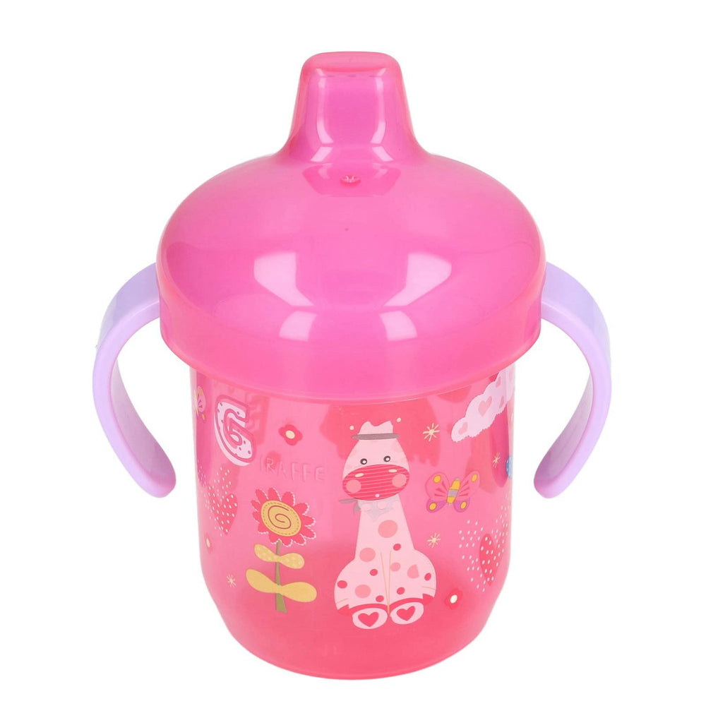 Keenso Sippy Cup with animal pattern in rose red 260ml for independent drinking