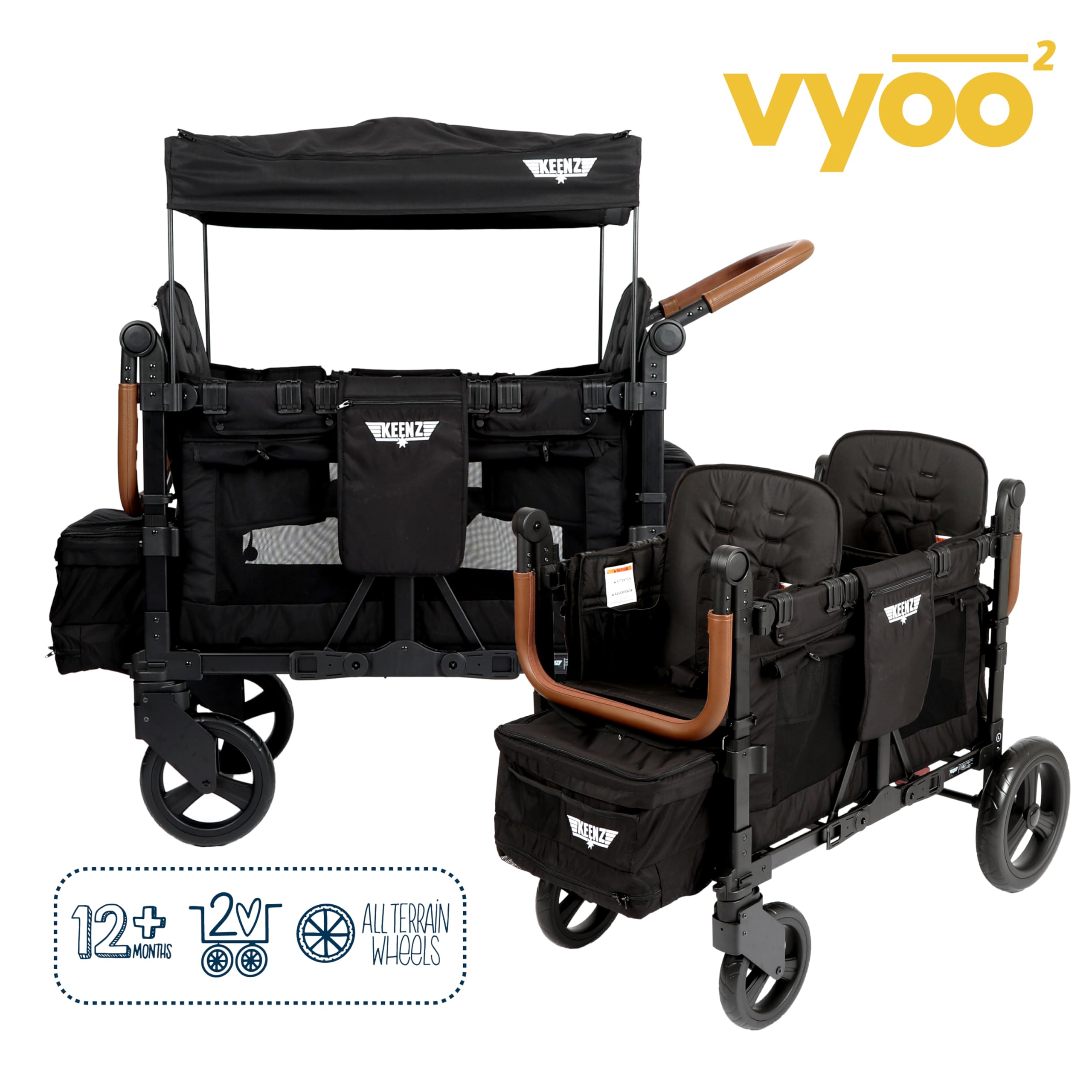 Keenz VYOO canopy up, shielding kids during outdoor adventures