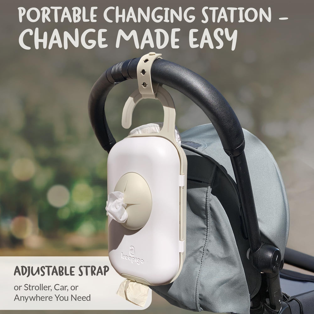 Biodegradable bags included with Keepigo promote eco-friendly diapering on the go.