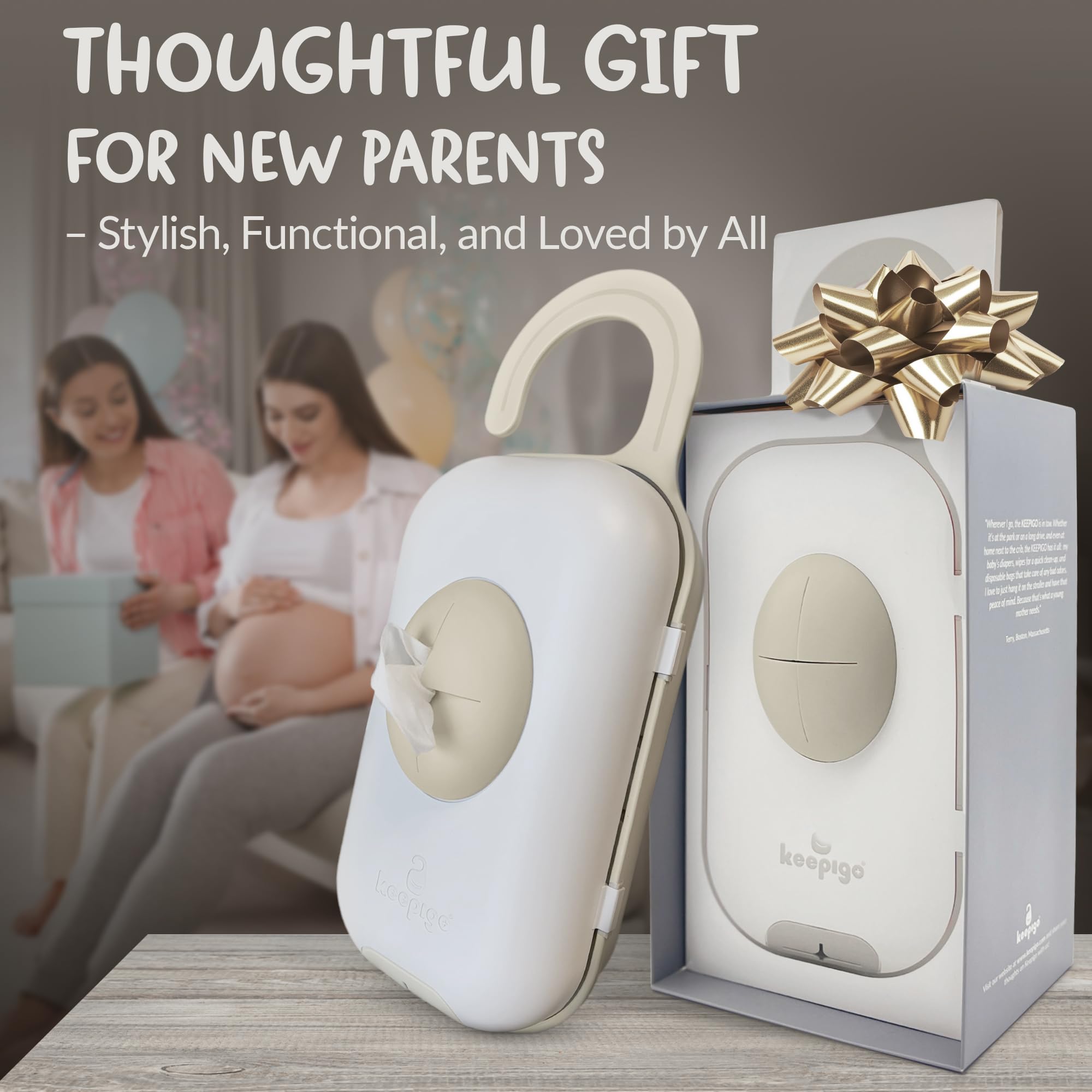 Beige Keepigo color option shown, a gender-neutral baby gear choice.