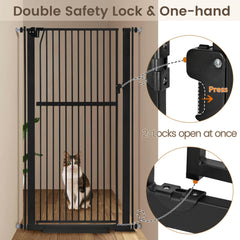 Keeric gate with walk-through door for convenient access while pets stay contained.