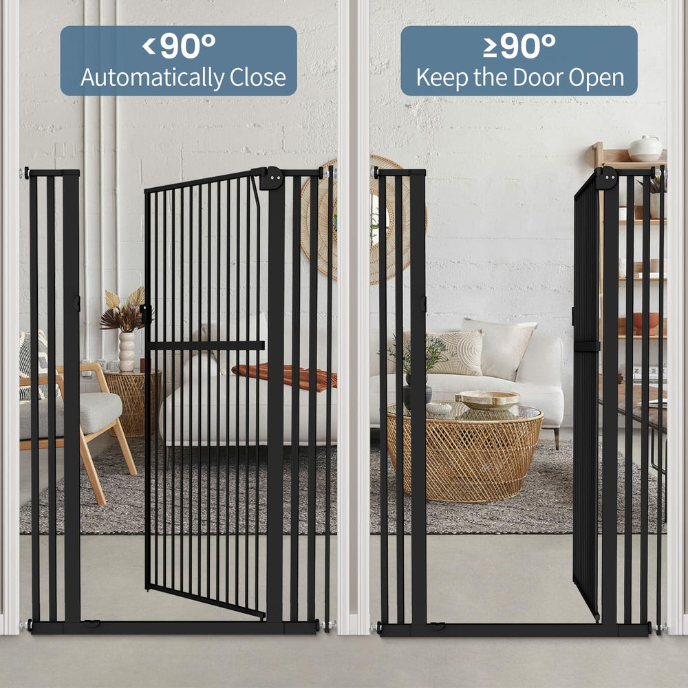 Bottom tread design of Keeric gate protects floors during passage.