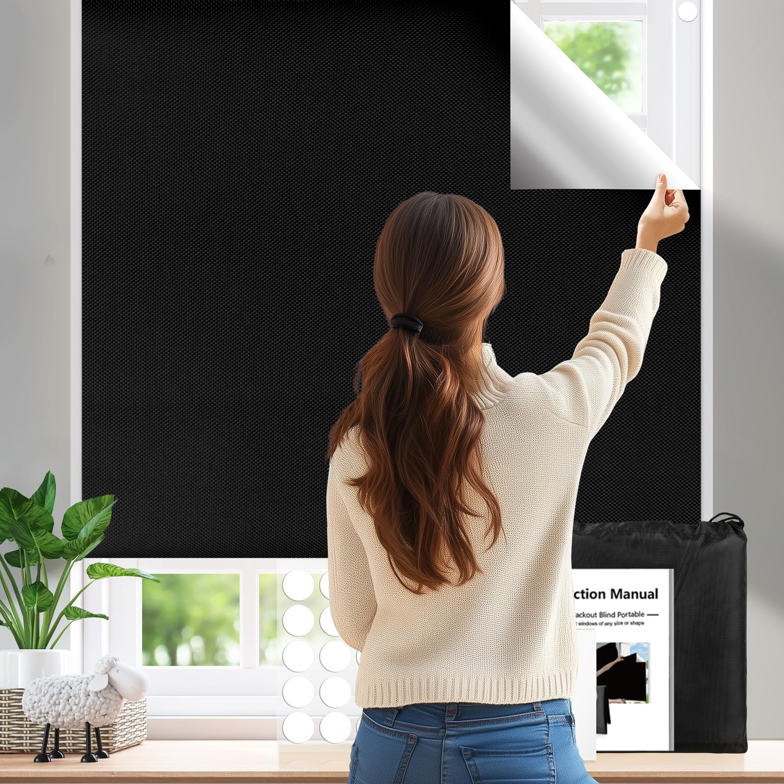 Keeswin blackout blinds installed in a bedroom for privacy and darkness.