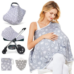 Kefee Kol baby nursing cover poncho showing full privacy during feeds in public