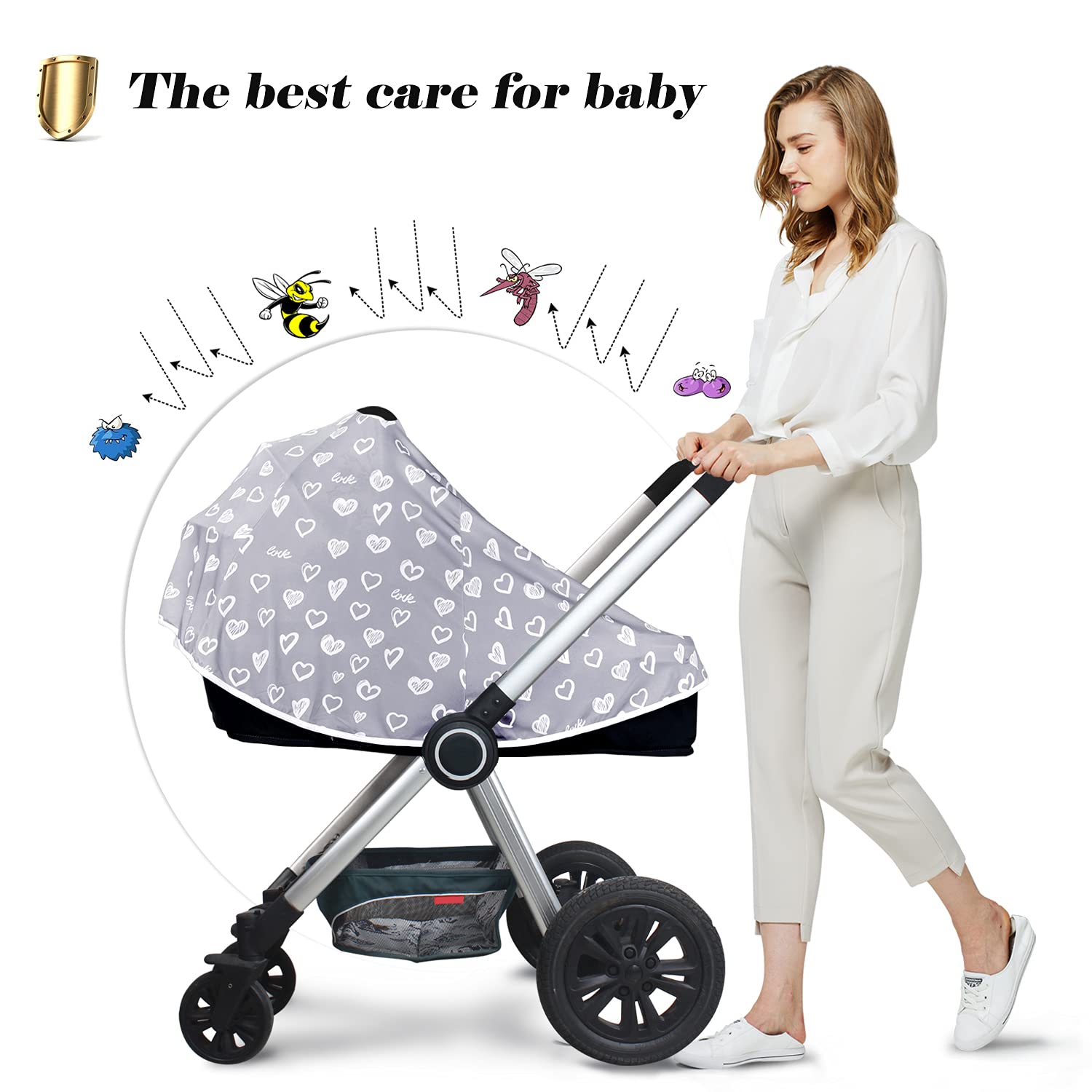 Kefee Kol stroller cover provides a private feeding space on the go