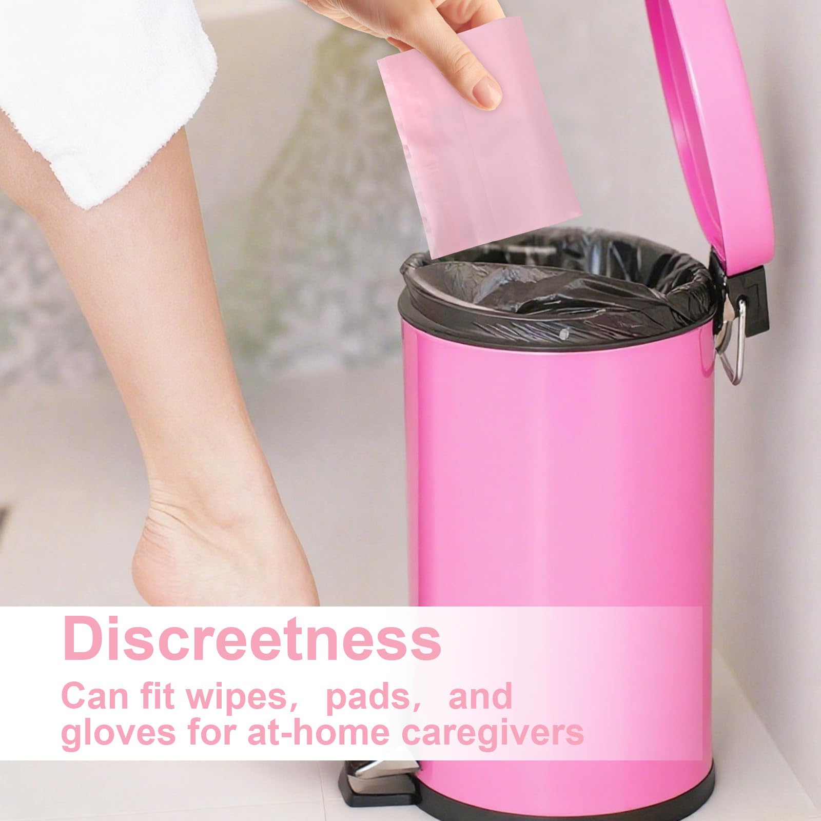 Keggaen 100-pack pink packaging offers convenient disposal solution.