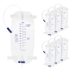 Keggaen 6-pack catheter bags 1000ml ready for all-day wear and easy handling.