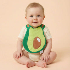 Keiki Care avocado bib keeps little clothes dry during drool and meals.