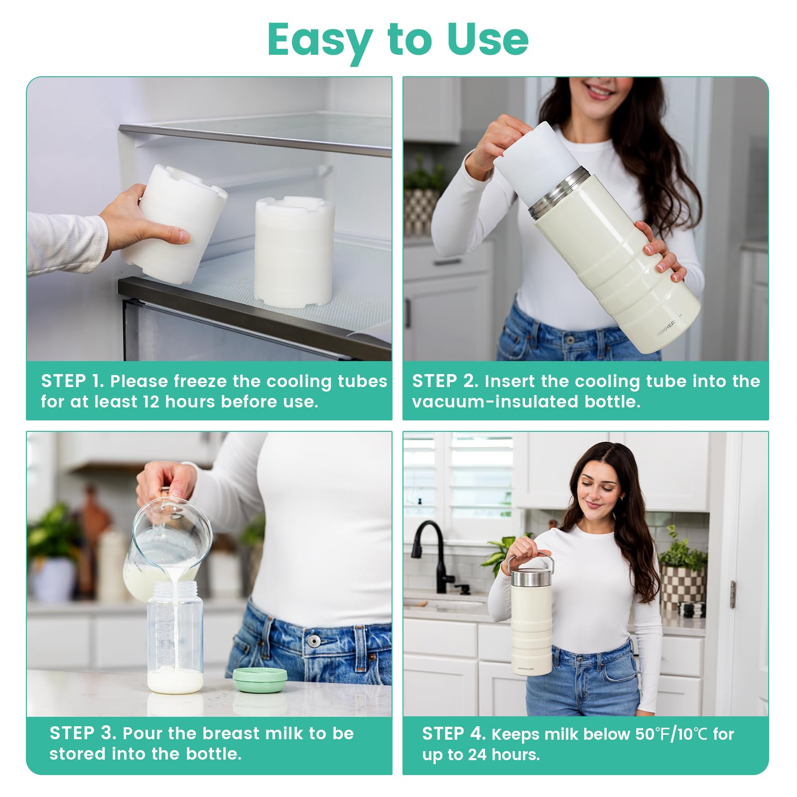 KEKHEALTH seamless stainless interior allows quick rinsing and easy cleanup.