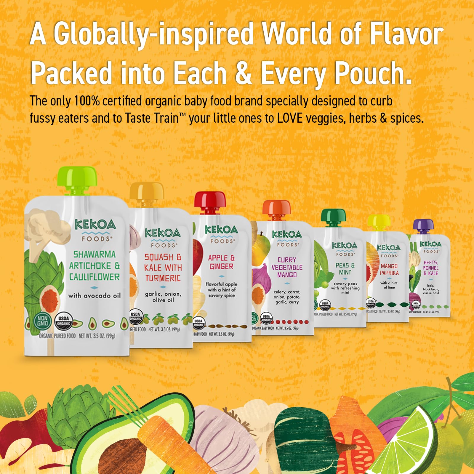 Kekoa Foods fiber-rich artichoke close-up communicates digestion-friendly harvest benefits.