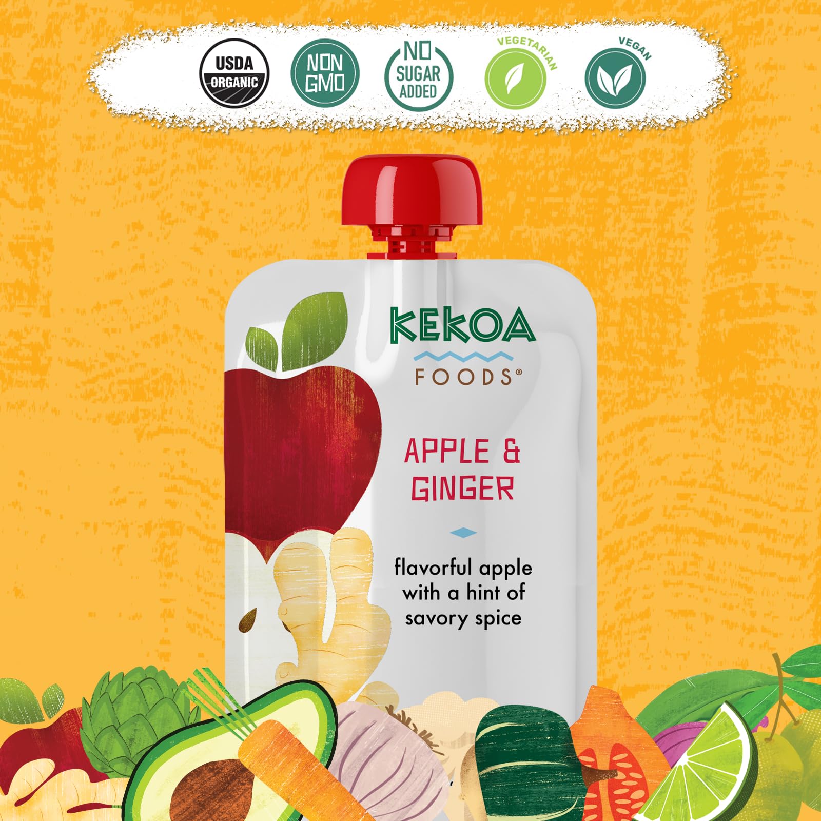 Kekoa Foods Mild Ginger flavor supports palate development during early finger foods.