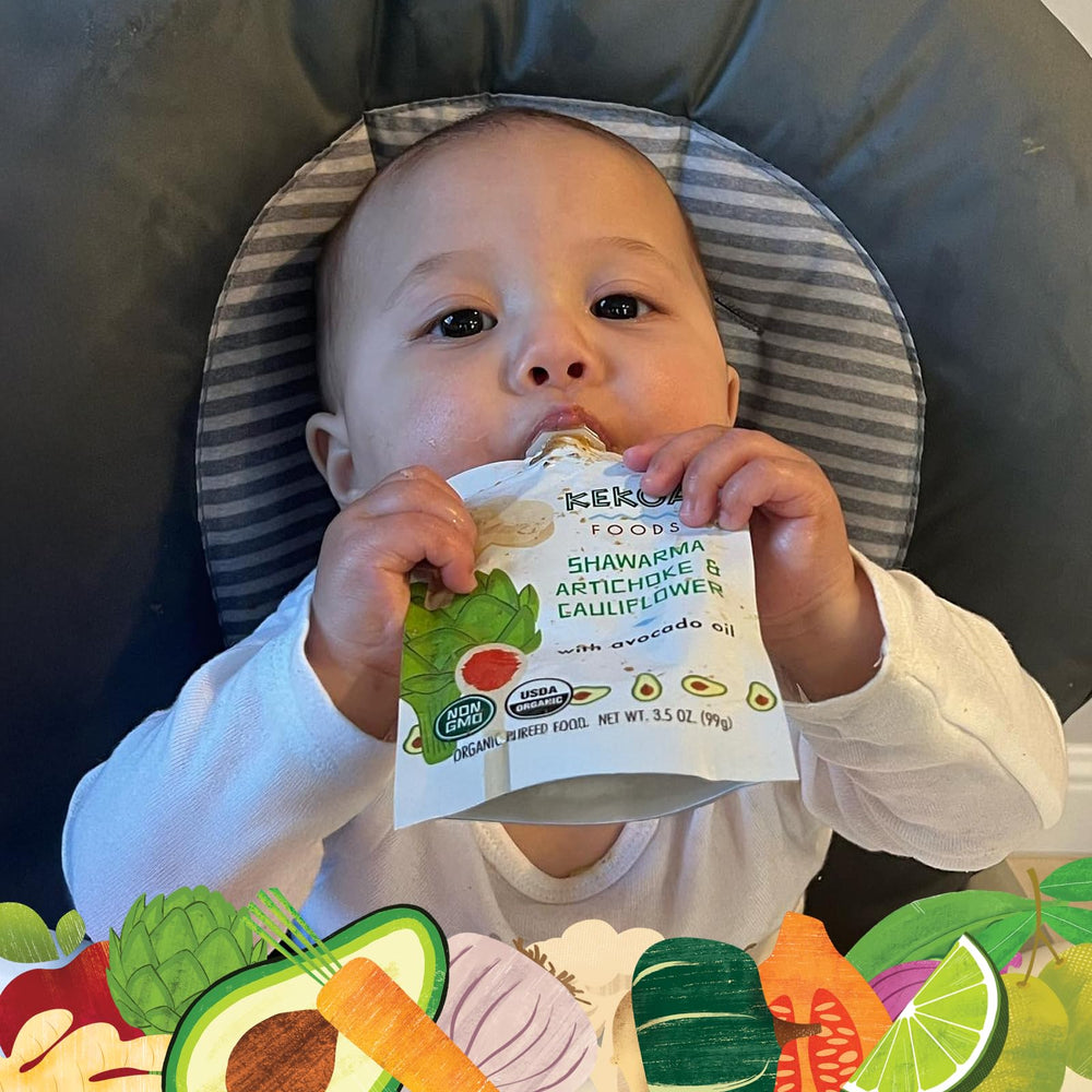 Kekoa Foods apple sweetness note close-up reveals subtle fruit hint for babies.