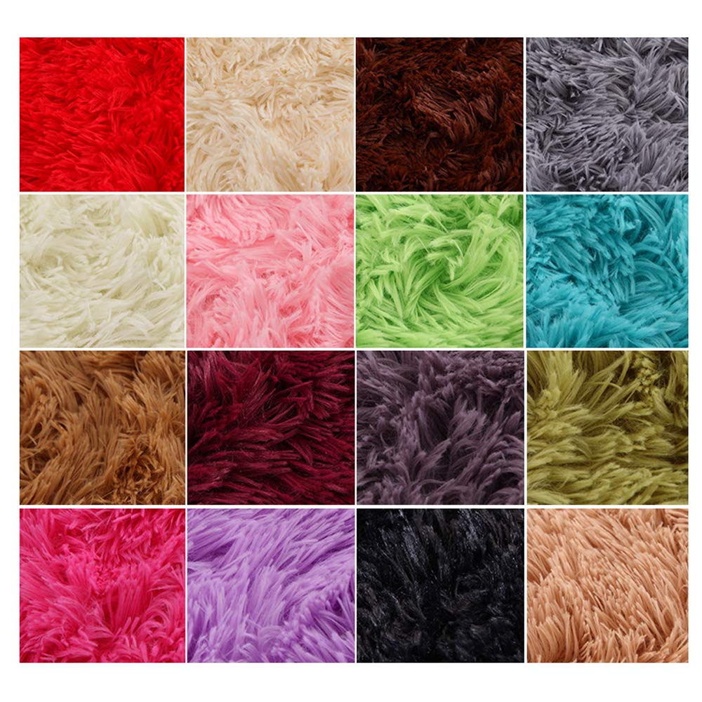 Kekon non-slip backing red round rug stays in place on wood or tile floors.