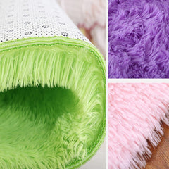 Kekon fluffy rug creates cozy ambiance in living spaces.