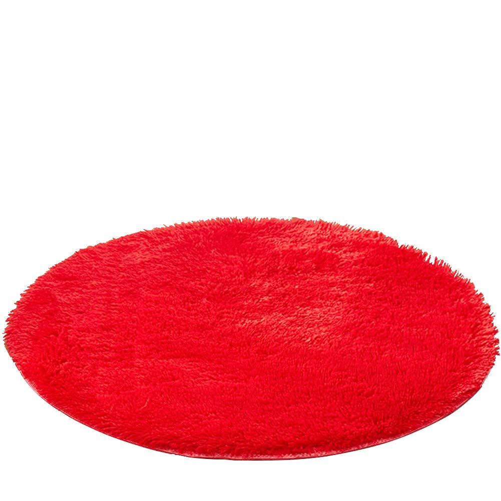 Kekon Ultra Soft round rug in red for living rooms with cozy warmth and noise reduction.
