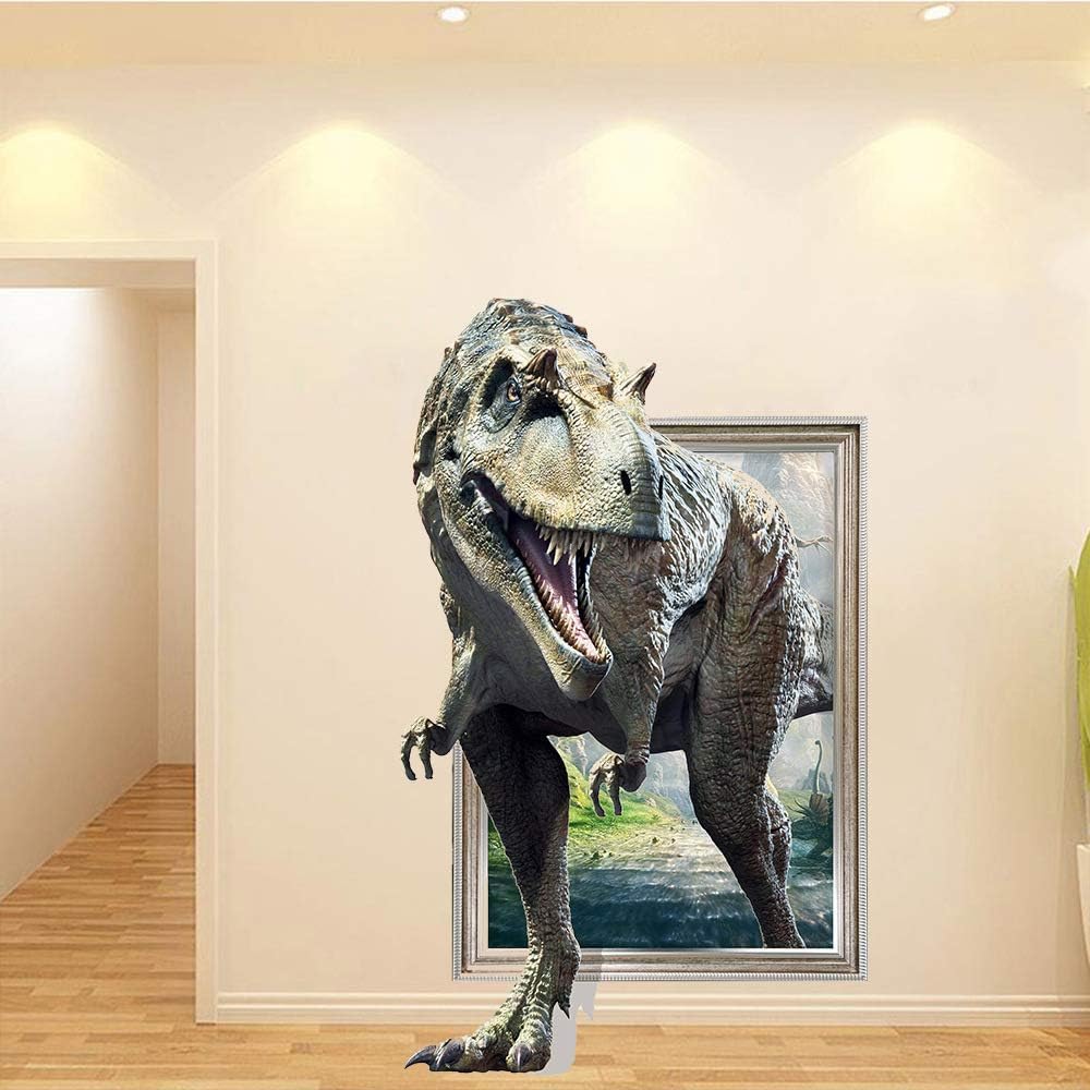 KeLay Fs 3D dinosaur poster adds depth to a kids room decor