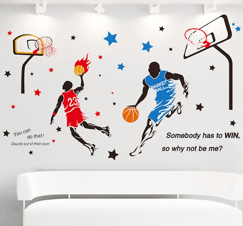 KeLay Fs dunk design wall decal adds dynamic energy to play spaces.