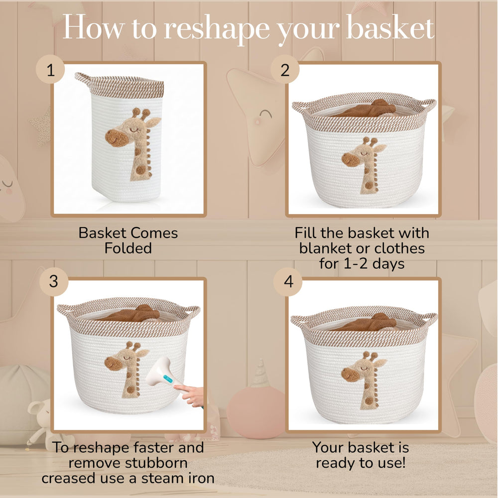 KEMINA BLANKETS bin ships flat and reshapes for quick setup
