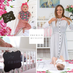 KEMINA BLANKETS baby milestone board blackboard enables personalized captions