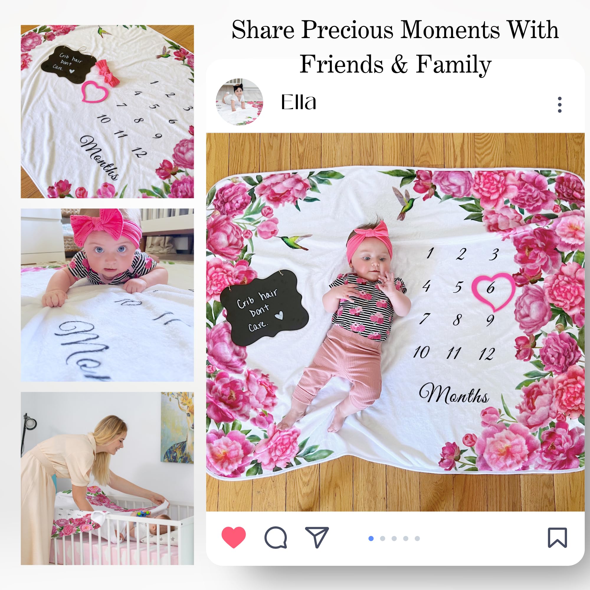 KEMINA BLANKETS pink headband complements milestone setups for cute outfits