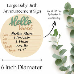 Kemina gender-neutral baby sign in green, versatile nursery décor.