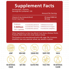 KEN strawberry gummies close-up emphasizes 5B CFU probiotics.