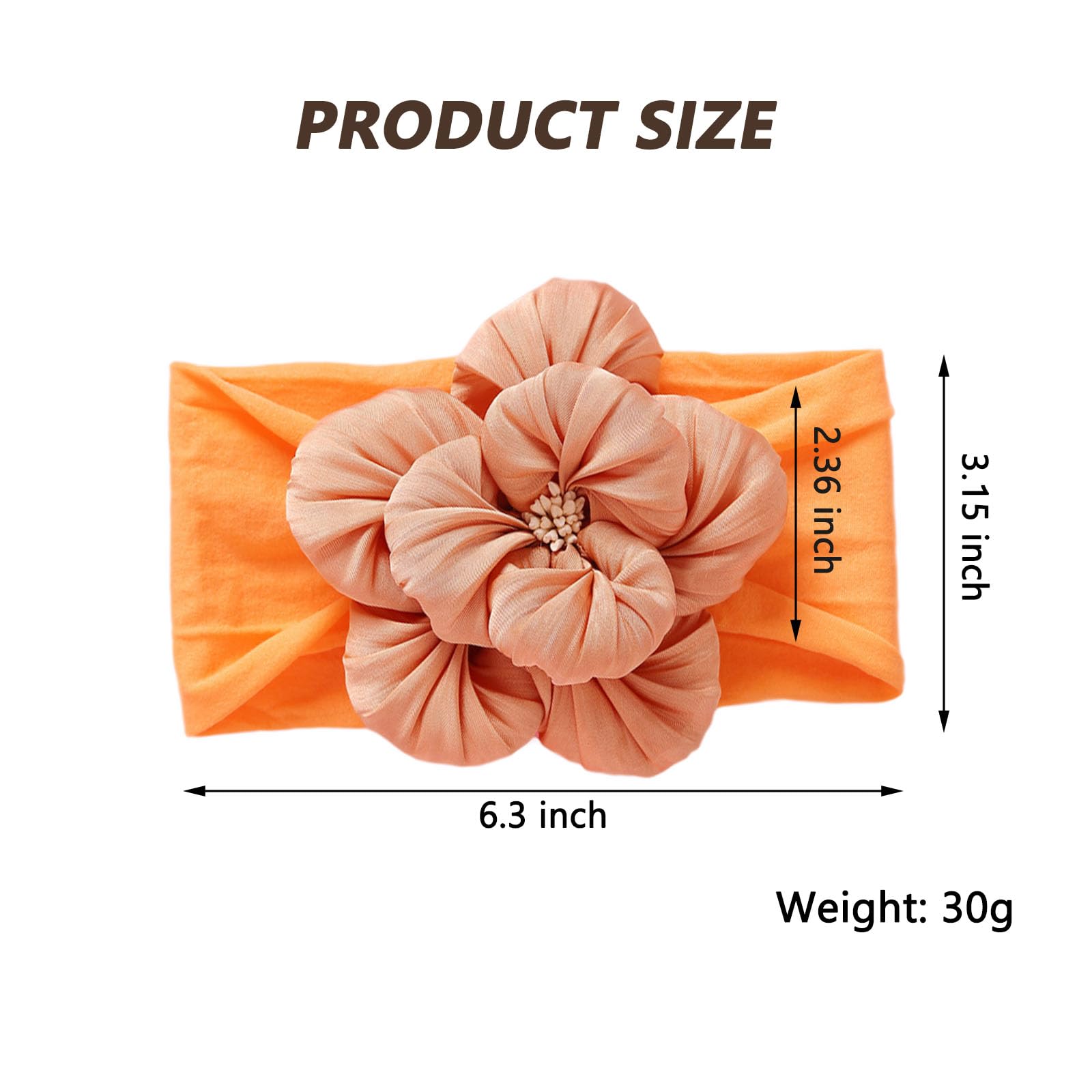 Kenjudess pink nylon flower headband with oversized flower for outfits