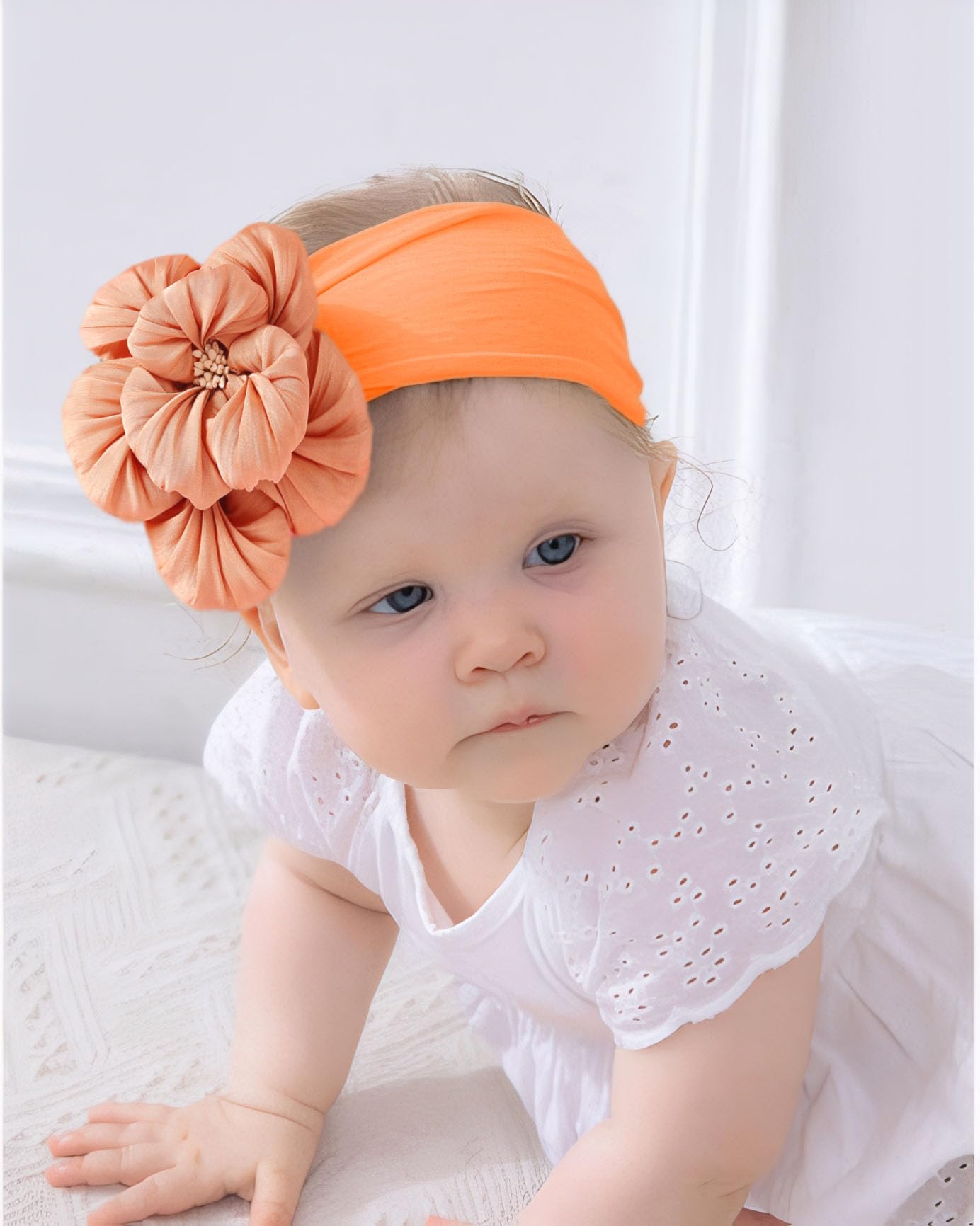 Kenjudess purple nylon flower headband ideal for photos and celebrations