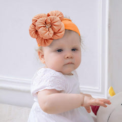 Kenjudess yellow nylon flower headband adds cheerful color