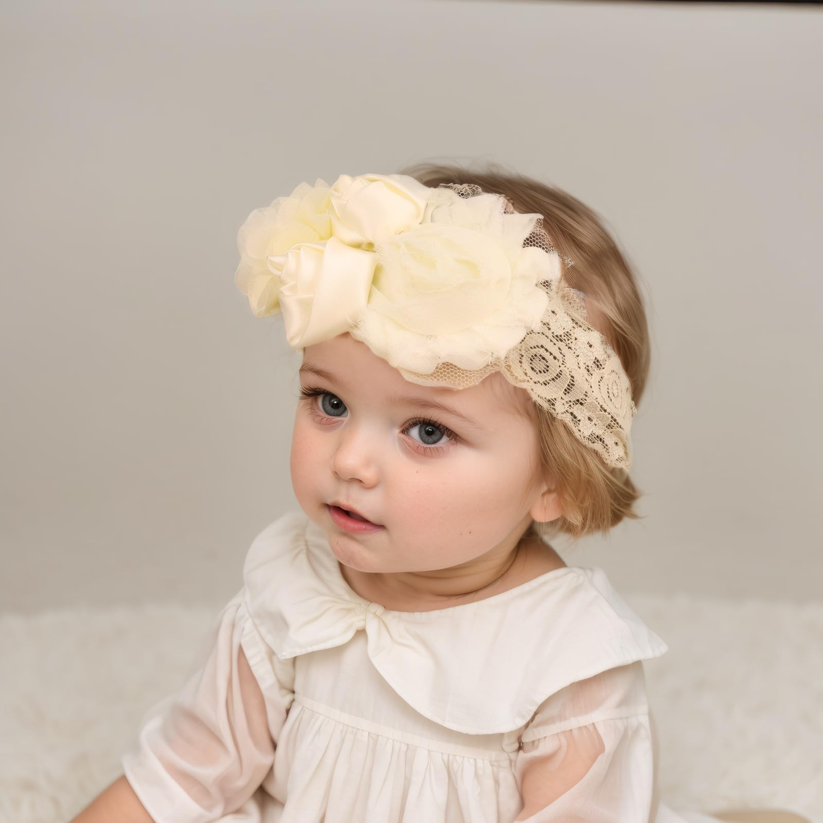 Kenjudess stretchy nylon headband fits newborns to toddlers securely