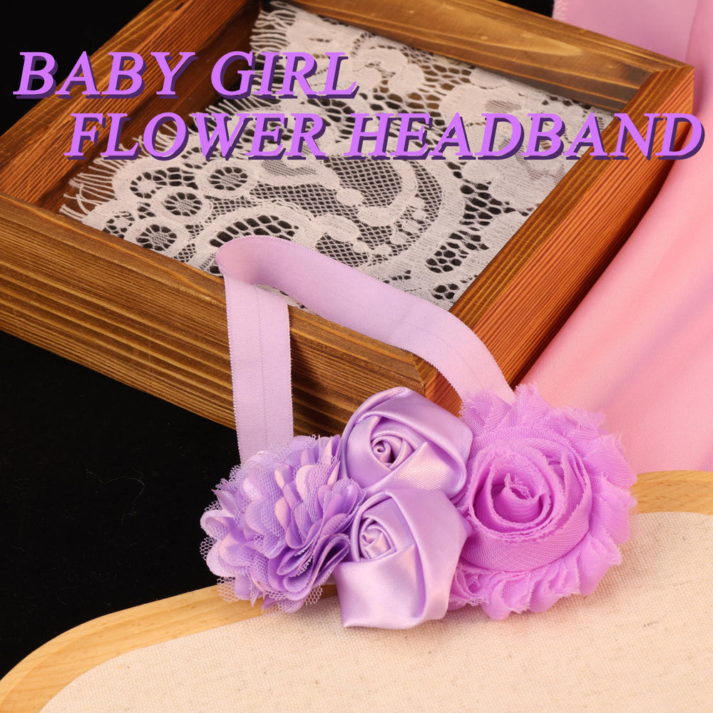 Kenjudess chiffon rose detail headband provides soft, stylish accessory for newborns and toddlers.
