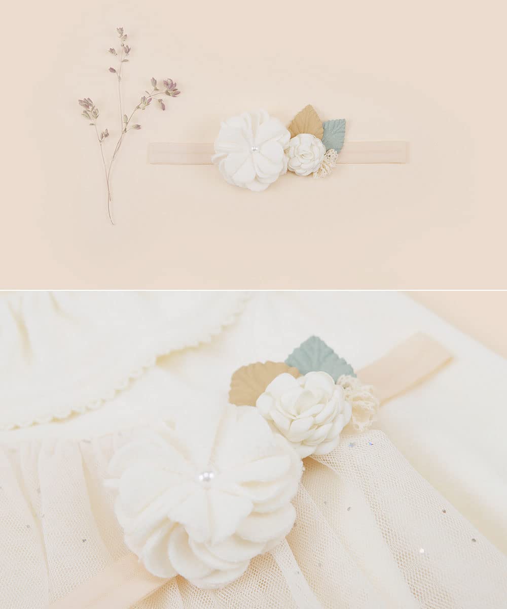 Kenjudess floral lace hairband designed for newborns and photography