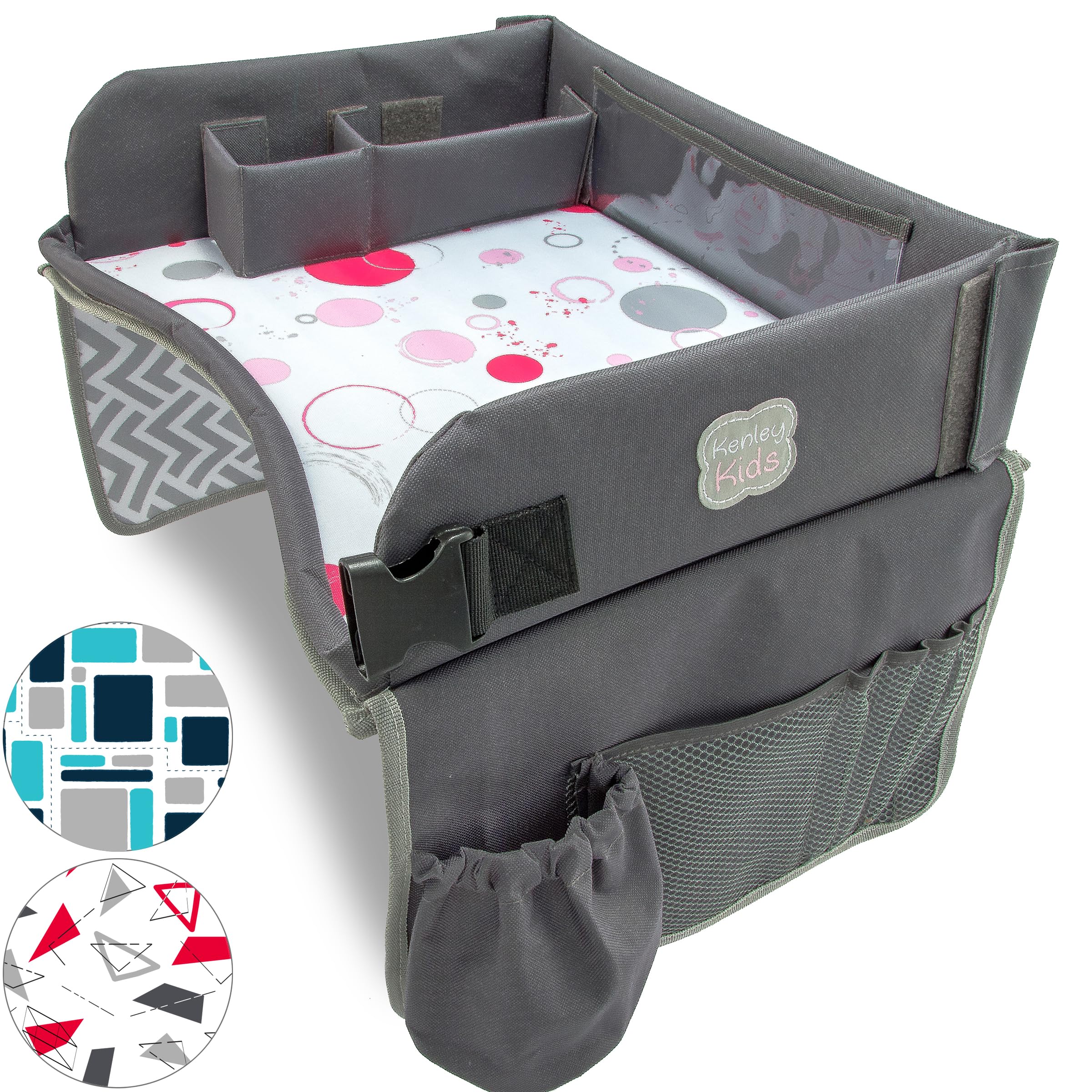 Kenley Kids Travel Tray in use on backseat adventures supports snacks and activities.