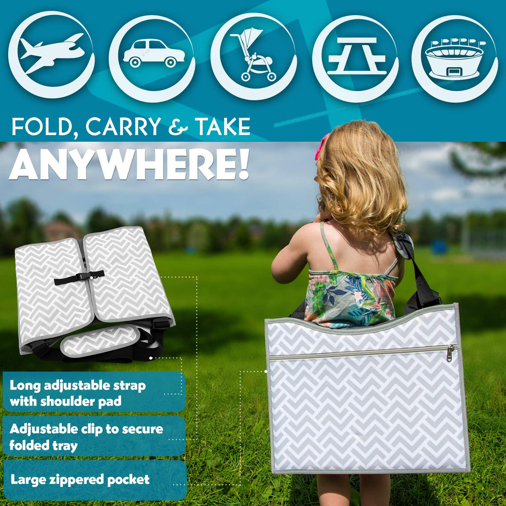 Kenley Kids Travel Tray reinforced sidewalls keep items in place on rough roads.
