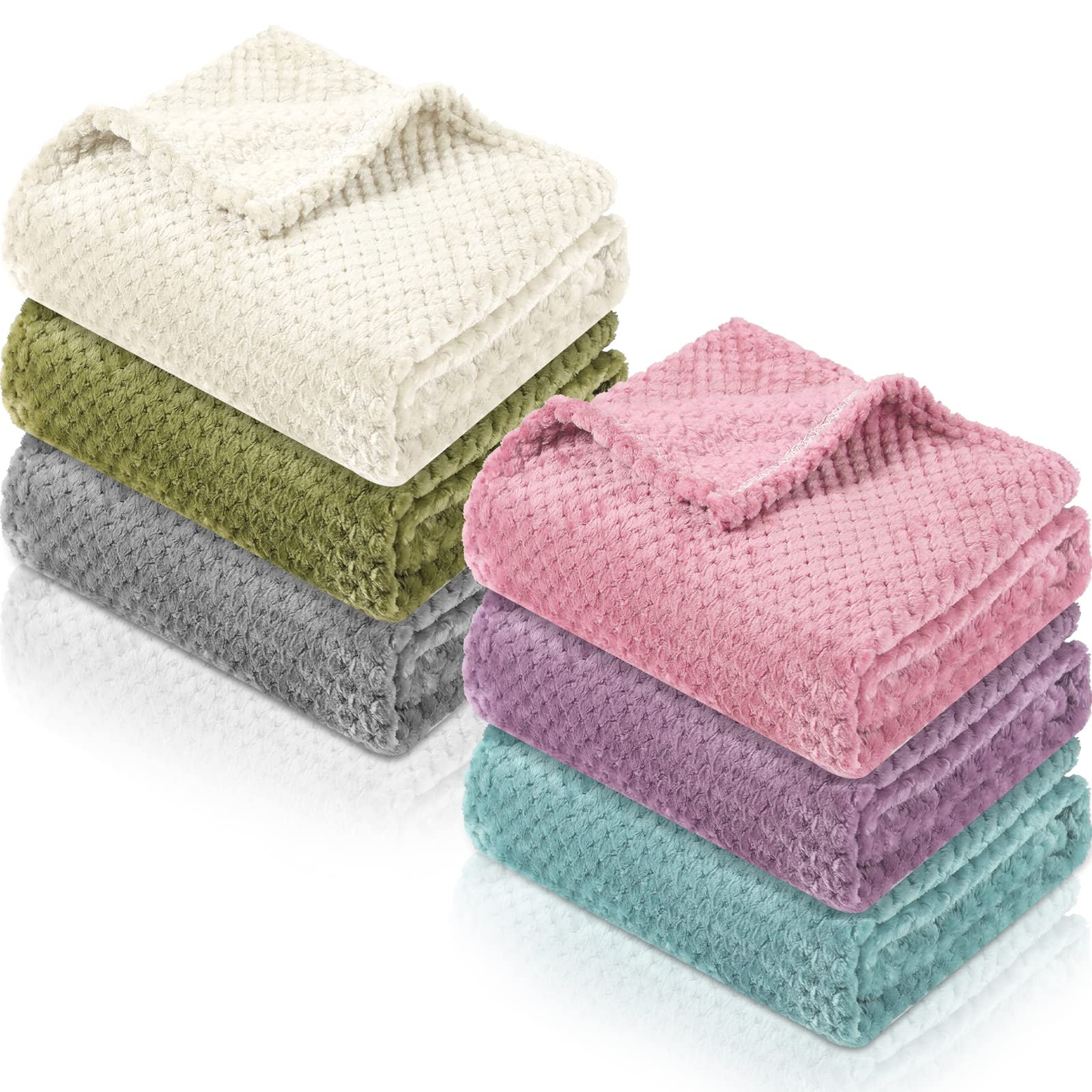 Kenning 6-piece baby blanket pack in soft flannel for nursery use.